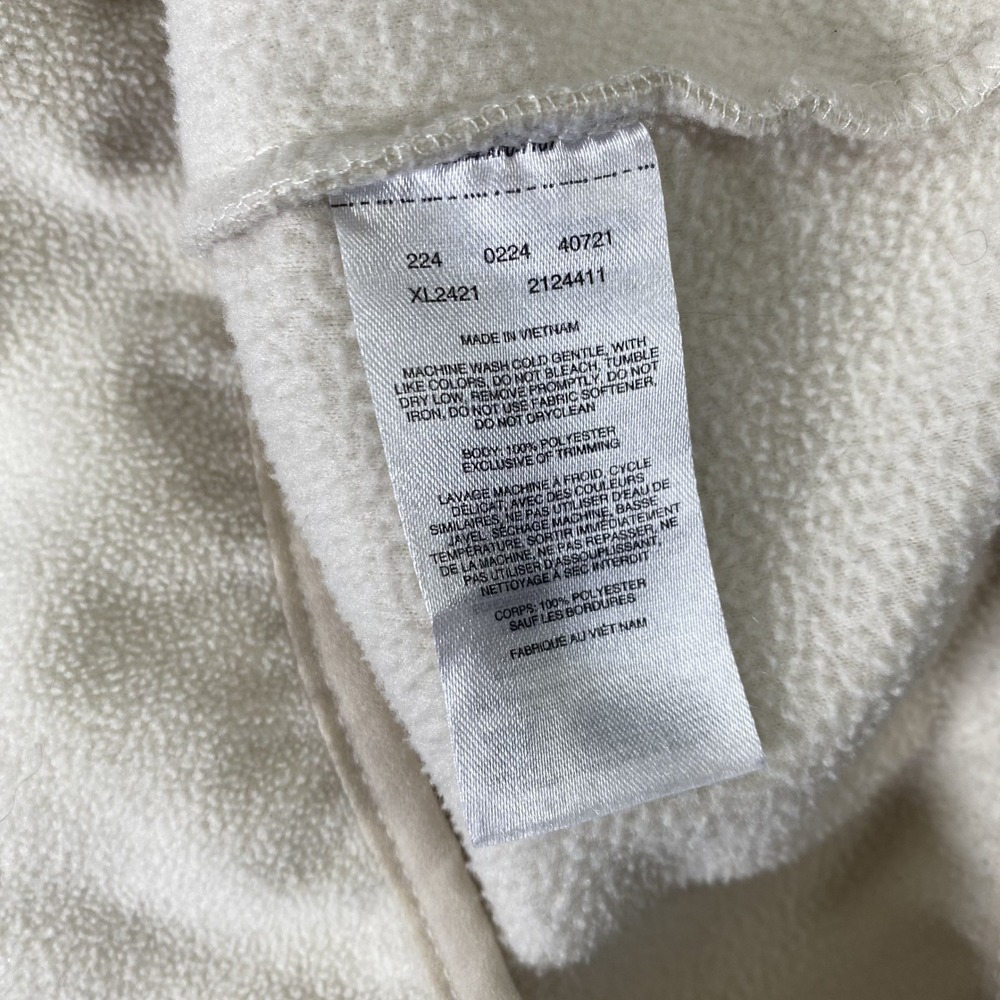 Columbia Fleece Pullover Womens Medium Cream Brown Snap Neck - Picture 16 of 16
